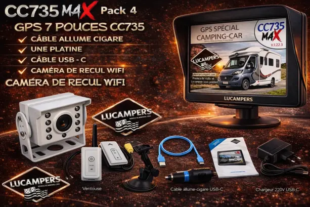 gps lucampers model CC735 avec une caméra de recul