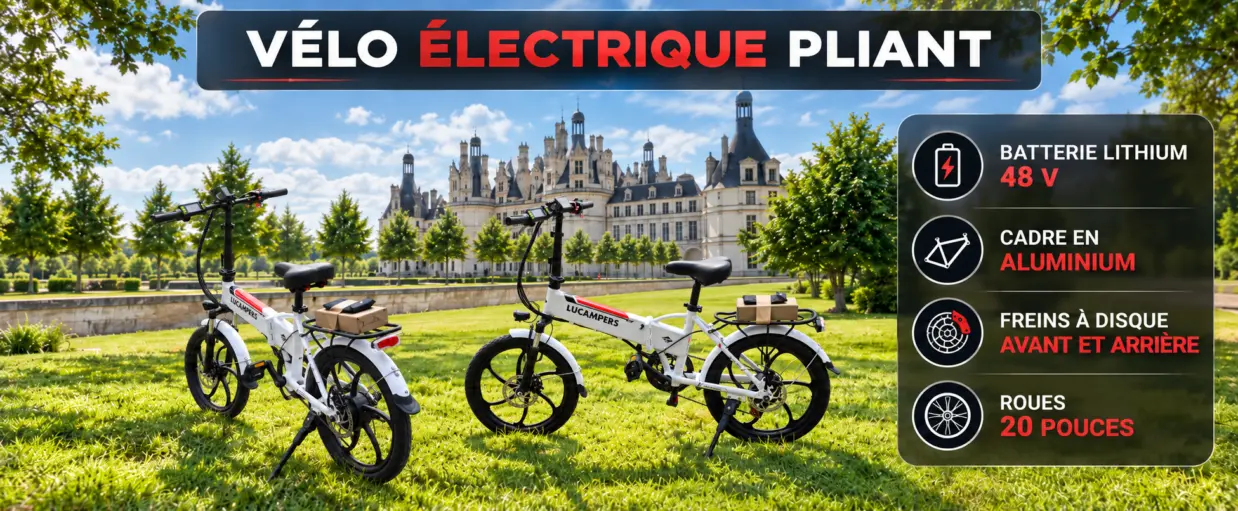 vélo pliant assistance éléctrique en 48 volts